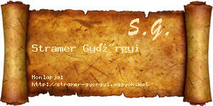 Stramer Györgyi névjegykártya